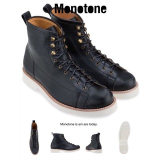 รองเท้าผู้ชายบูทหนังแท้  Monotone shoes