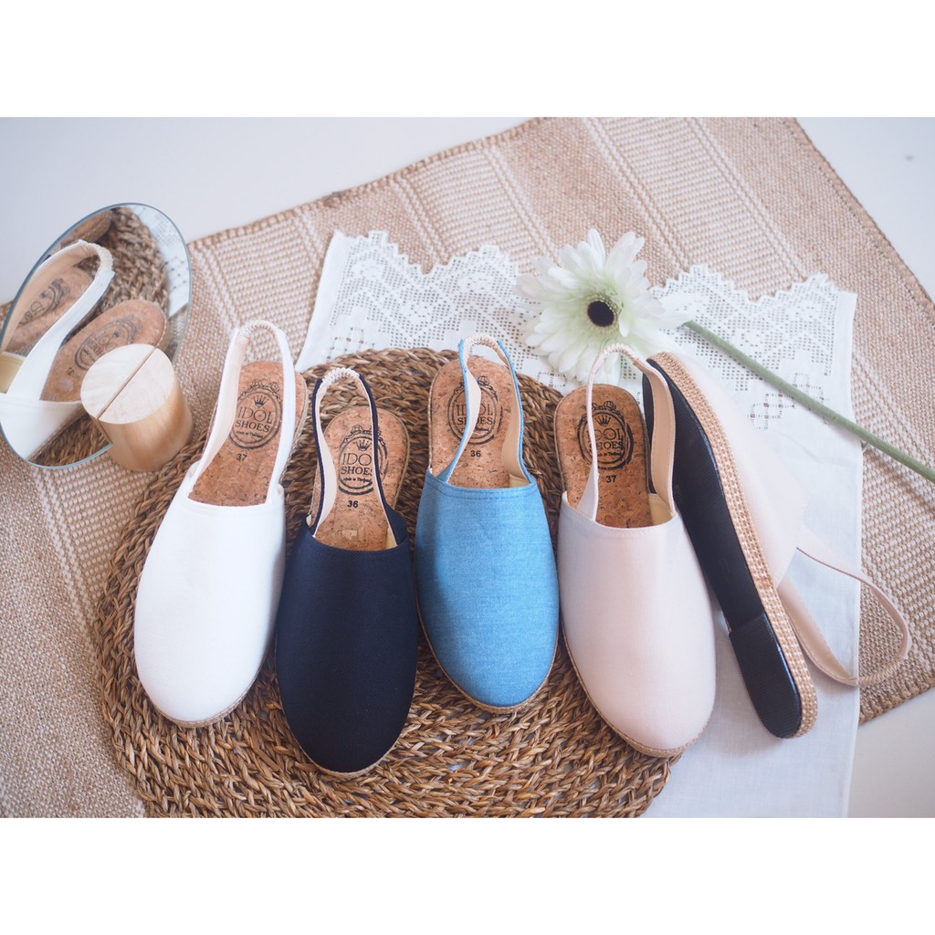 ( พร้อมส่ง) Sz.36-45 รองเท้าผ้าแคนวาสส้นแบน ทรงเปิดรัดส้น แบบน่ารัก ใส่สบายมากกค่ะ