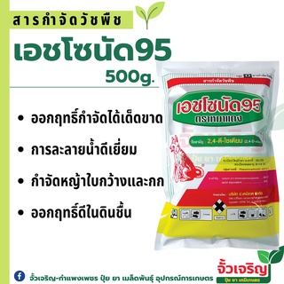 เอชโซนัด95 ขนาดใหม่ 1กก. หมาแดง หมาผง กำจัดหญ้าใบกว้าง 2-4-ดี 2-4D