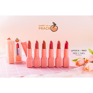 NEE CARA​ SWEET AS A PEACH LIP STICK N613 🍑สีโทนแดงส้ม**ของแท้ พร้อมส่ง