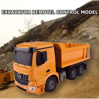 รถดั้มบังคับวิทยุ รถก่อสร้างของเล่น มีไฟหน้า-หลัง เททรายได้สมจริง Double Eagle Dump Truck 6 CH ขนาด 1:26