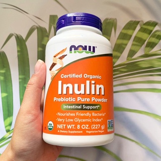 ผงอินนูลินบริสุทธื์  ออแกนิค Certified Organic Inulin Pure Powder FOS 227g (Now Foods®)