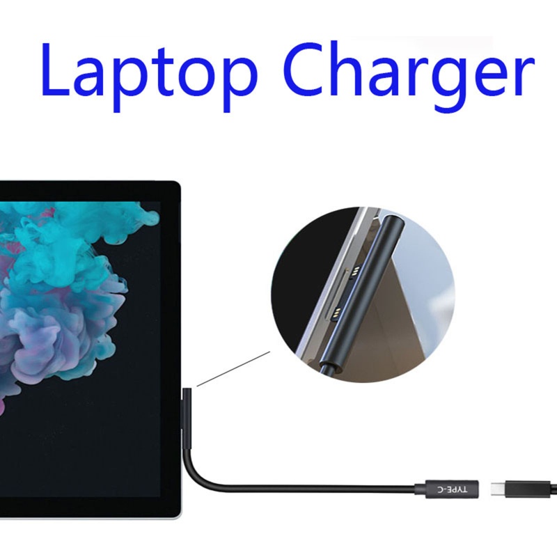 To สายชาร์จ Type C PD สําหรับแล็ปท็อป Surface Pro 7 6 5 4 3 GO BOOK