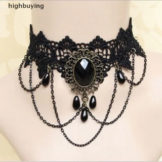 [highbuying] 1 ชิ้น วินเทจ โชคเกอร์ สร้อยคอ โกธิค เครื่องประดับ สร้อยคอ และจี้ สร้อยคอปลอม ใหม่