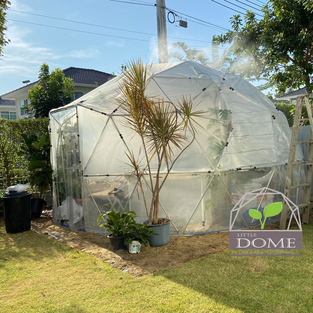 《ผ่อนได้》Little Dome โรงเรือน ทนพายุ : โรงเรือนสำเร็จรูป ทรง Geodesic Dome โรงอบ โรงอบพลังแสงอาทิตย์
