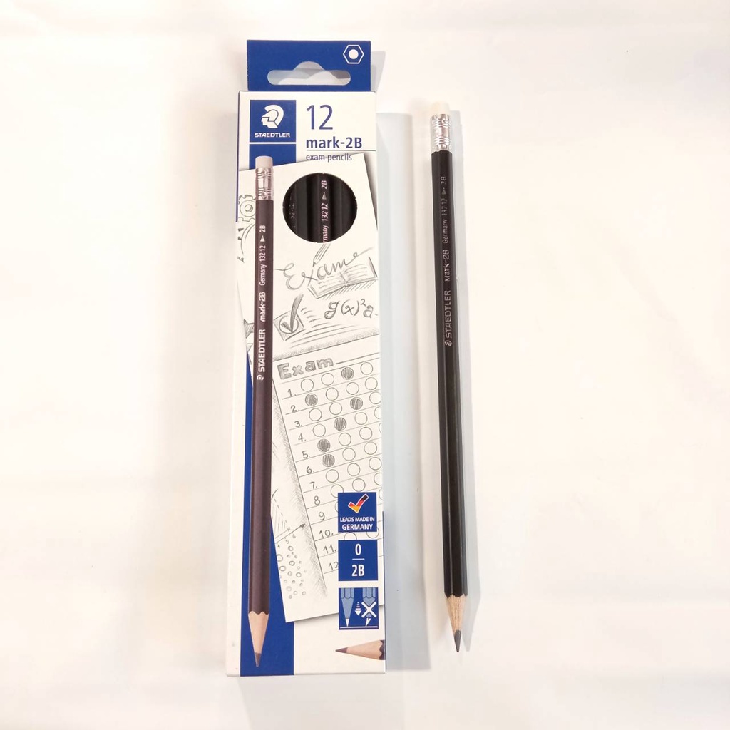 (12 ด้าม) ดินสอไม้ Staedtler Mark 2B ด้ามดำ