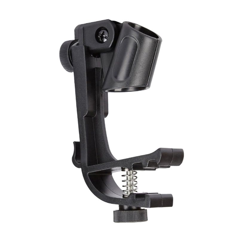 Arizo ขาตั้งไมโครโฟน Mic Clamp Holder คลิปปรับได้บนกลองสําหรับ Rim Shock Mount ขาตั้งไมโครโฟนสําหรับแสดงเขา