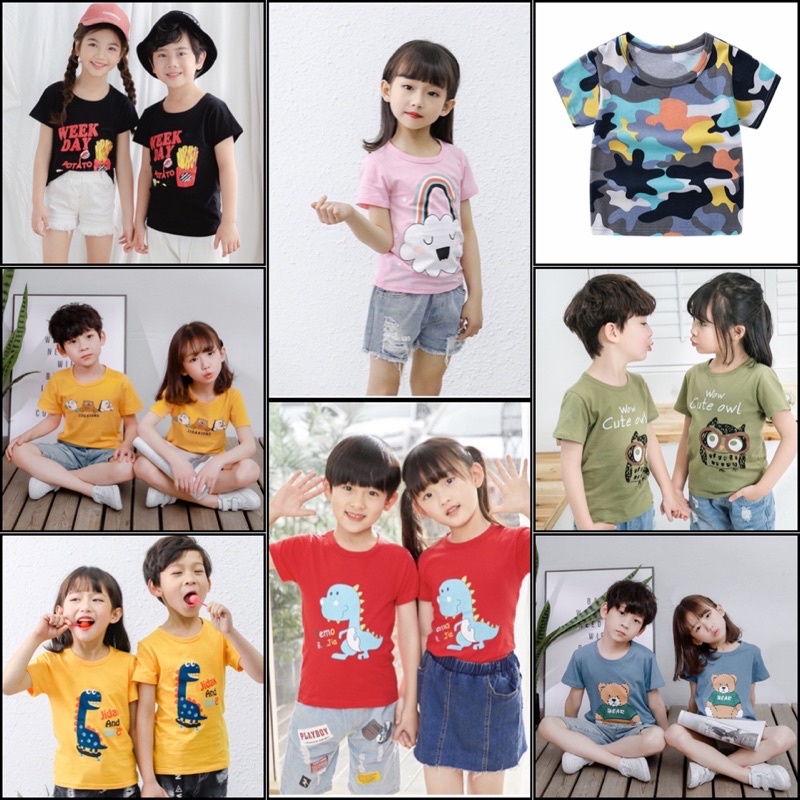 (พร้อมส่ง) เสื้อยืดเด็ก 1-9 ปี มีเก็บเงินปลายทาง