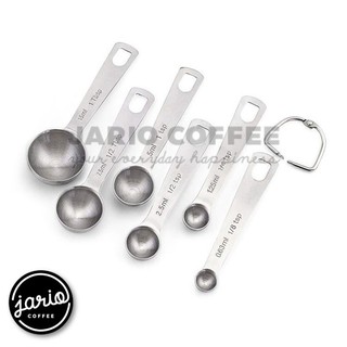 Jario ช้อนตวง สแตนเลส 304 แบบหนา 6 ชิ้น Stainless Measuring Spoon