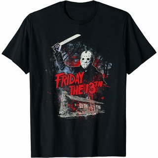 แขนสั้นcrew neckเสื้อยืด พิมพ์ลาย Friday The 13Th Jason Cabin ออกแบบดี เลือกลายได้S-XXXXL