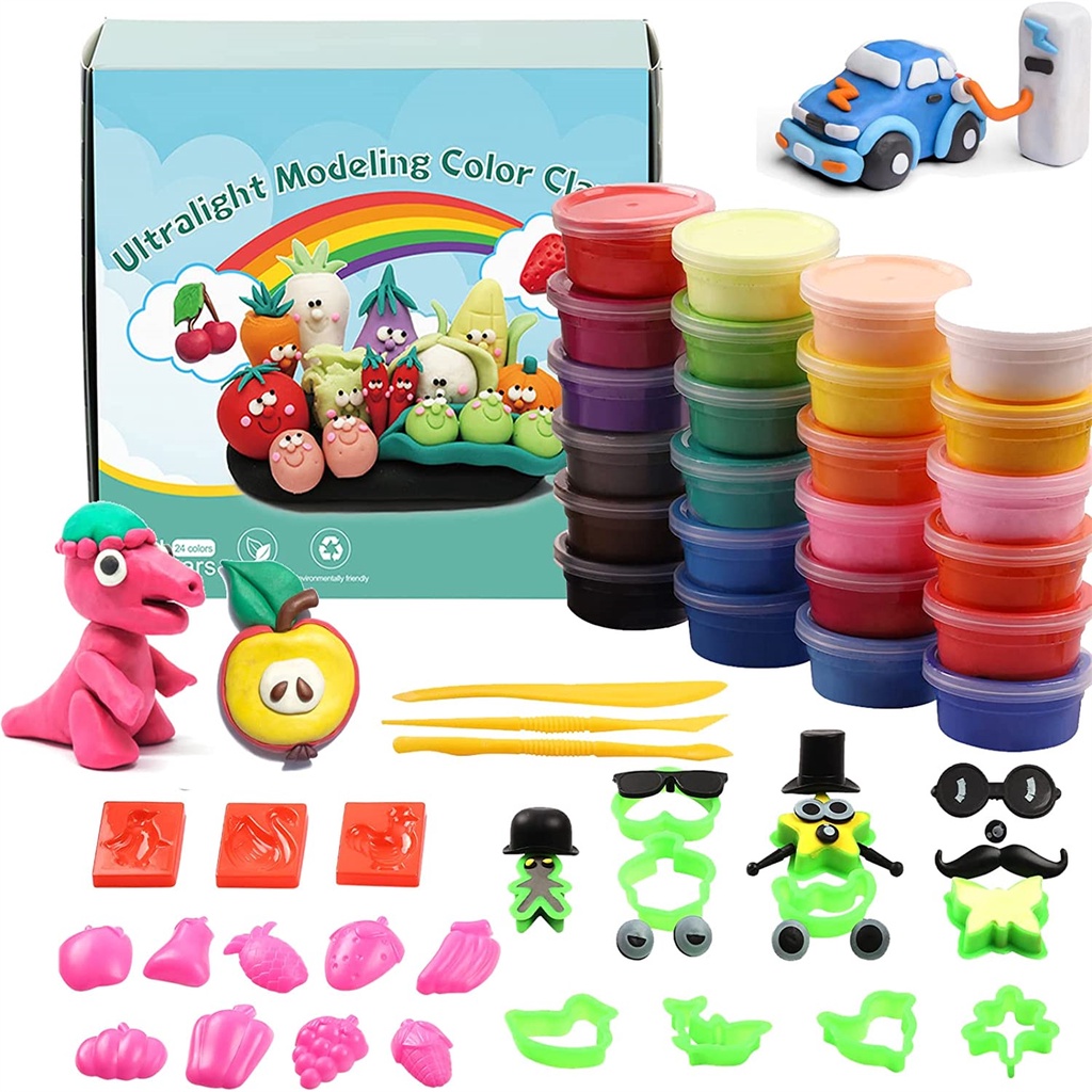 Modeling Clay Kit, 24 Colors Air Dry Clay,Ultra Light Nontoxic Magic