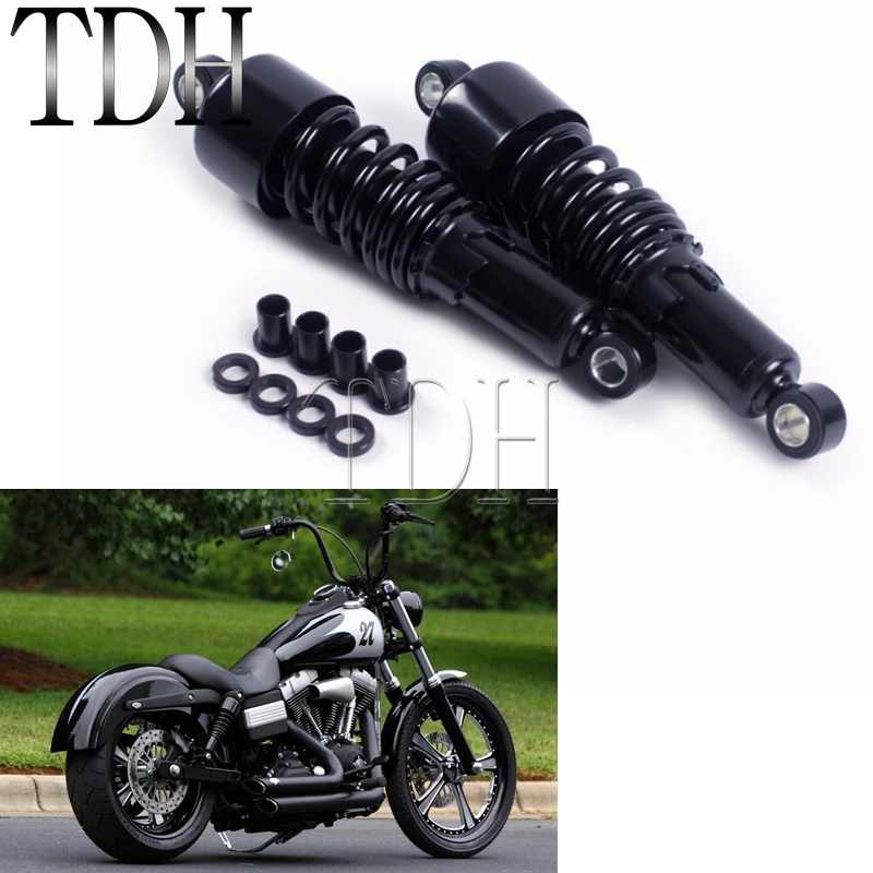 รถจักรยานยนต์โช้คอัพ1 Pair Motorcycle Black 10.5quot Adjustable Rear