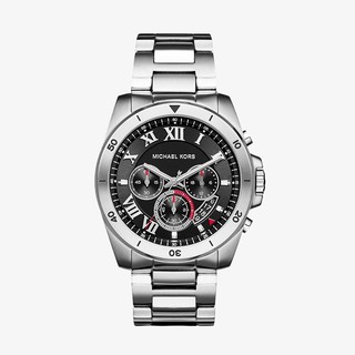 MICHAEL KORS นาฬิกาข้อมือผู้ชาย รุ่น MK8438 Brecken Chronograph Black Dial - Silver