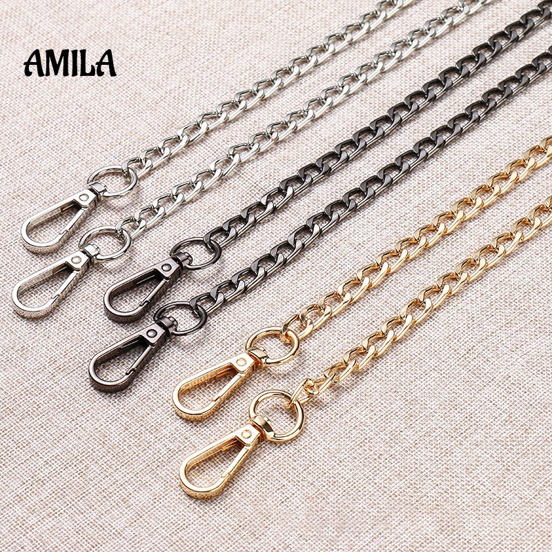 Amila สายโซ่โลหะ เปลี่ยนได้ สะดวกสบาย คุณภาพสูง สําหรับกระเป๋า DIY