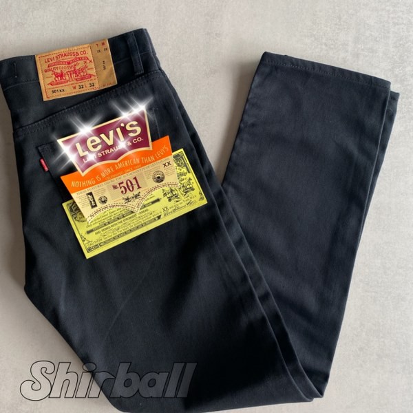 กางเกงยีนส์ Levi;s. 501 ทรงกระบอก สีดำ ซุปเปอร์แบล็ค ถ่ายจากสินค้าตัวจริง