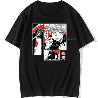 เสื้อยืดแขนสั้นลําลอง พิมพ์ลายกราฟฟิค Jujutsu Kaisen สไตล์ฮาราจูกุ แนวสตรีท สําหรับผู้ชาย