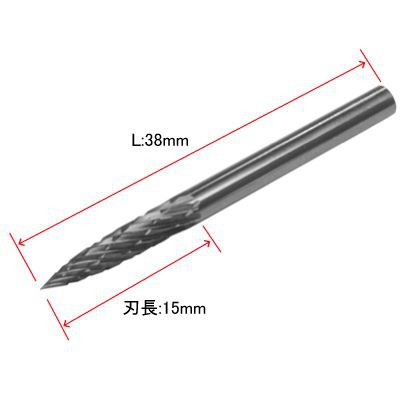 Astro Products หัวเจียรคาร์ไบด์ / Carbide Bar φ3mm Shank Pointed S Double Cut