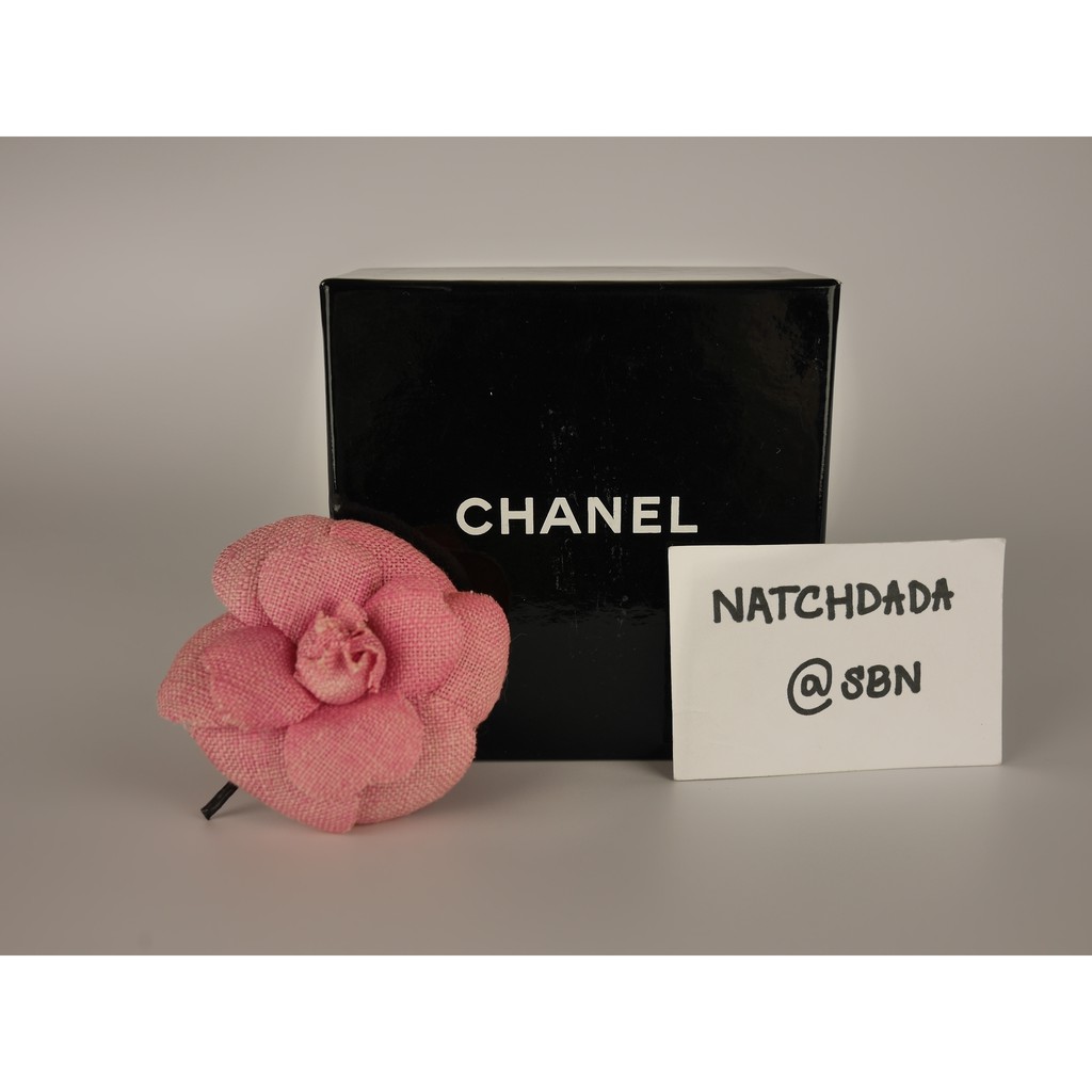 CHANEL PINK CAMELLIA BROOCH