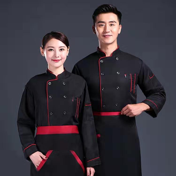 เสื้อยูนิฟอร์ม(1 pcs เสื้อ) ชุดเชฟ Unisex Chef เสื้อผ้าทำงานแขนยาว Work Fashion