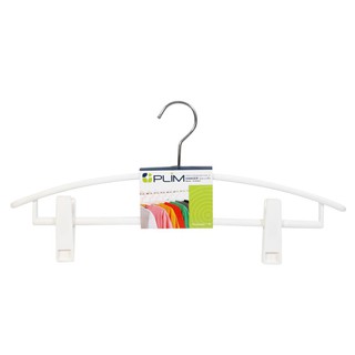 ไม้แขวนเสื้อหนีบ HHG003 ขาว PLIMHANGER WITH CLIPS HHG003-W WHITE PLIM