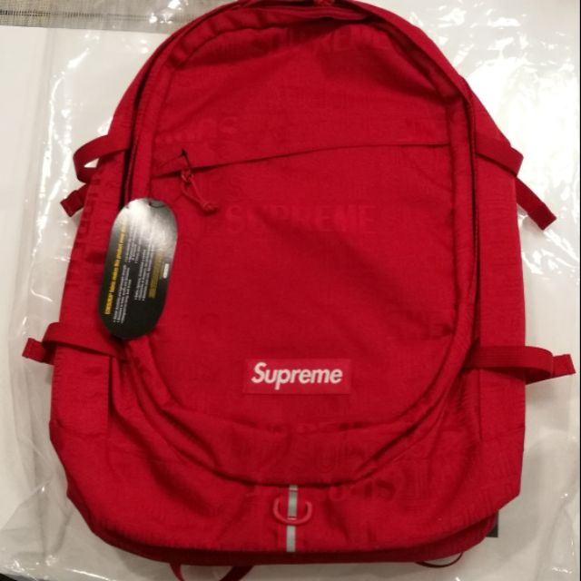 red supreme backpack ss19