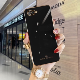 【ใหม่】เคส OPPO A16 A3S A12E A92 A52 A53 A33 A9 2020 A5 2020 F9 A5S A7 A12 A83 ขอบตรง 90° เคสโทรศัพท์แบบชุบไฟฟ้า