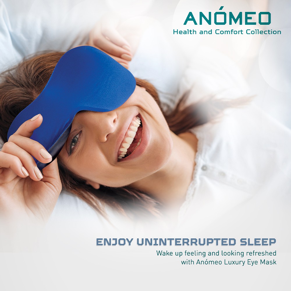ANOMEO 2422 ผ้าปิดตาป้องกันแสง ยามนอนหลับ และ ขณะเดินทาง สีน้ำเงิน รุ่น Luxury Eye Mark