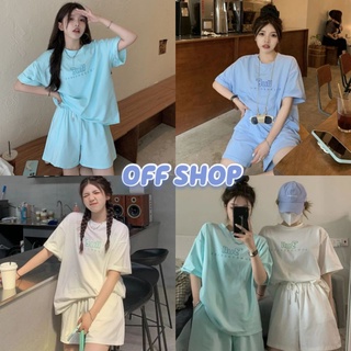 OFF SHOP พร้อมส่ง(OFF-DX-534)ชุดเซ็ตเสื้อ+กางเกงผ้านิ่มมาก 06