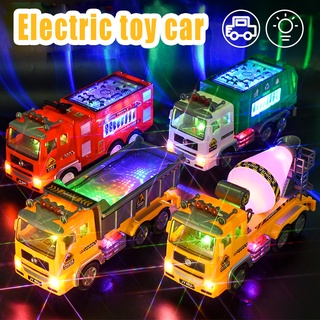 Kids Electric Fire-fighting Toy Car Policecar Music Light Simulation Excavator Engineering Vehicle