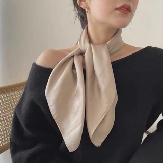 🔥พร้อมส่ง🔥 ผ้าโพกหัว【70x70 ซม】ผ้าพันคอซาตินแบบ Classy