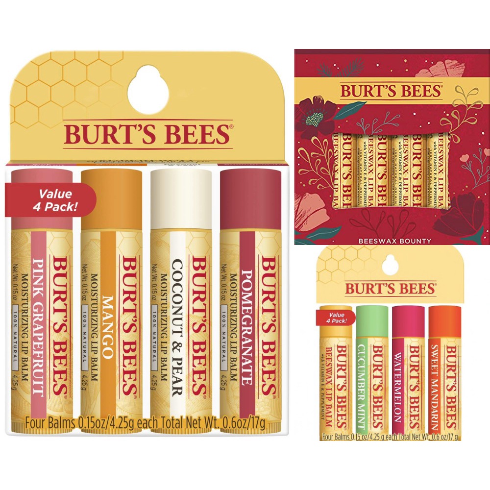 Burt’s Bee Beeswax Lip Balm Set 4.25gx4แท่ง (Gift Set) ชุดของขวัญลิป ...