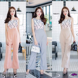 🚛 พร้อมส่ง เสื้อผ้าขายราคาส่ง ถูกๆๆ จร้าา !!! 🛍Jumpsuit ชุดจั้มสูทแขนกุด งานพิมพ์ลายสวยๆตรงหน้าอก