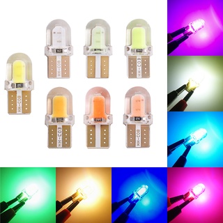 T10 194 168 W5W COB 8SMD 1W หลอดไฟ LED ซิลิโคน สว่างมาก ติดป้ายทะเบียนรถยนต์ DC12V