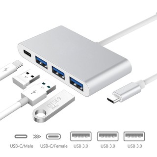 usb c hub อะแดปเตอร์ type c to 3 usb 3 . 0 a multiport แปลงข้อมูลพร้อมที่ชาร์จ