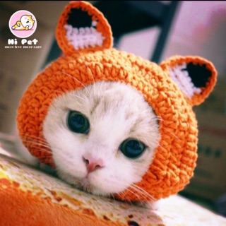 🐾Hi Pet🐾 Pet headgear พร้อมส่ง หมวกสัตว์เลี้ยง หมวกแมวหูกระต่าย #หูสั้น หูสุนัขจิ้งจอกไหมพรมแมวและสุนัข