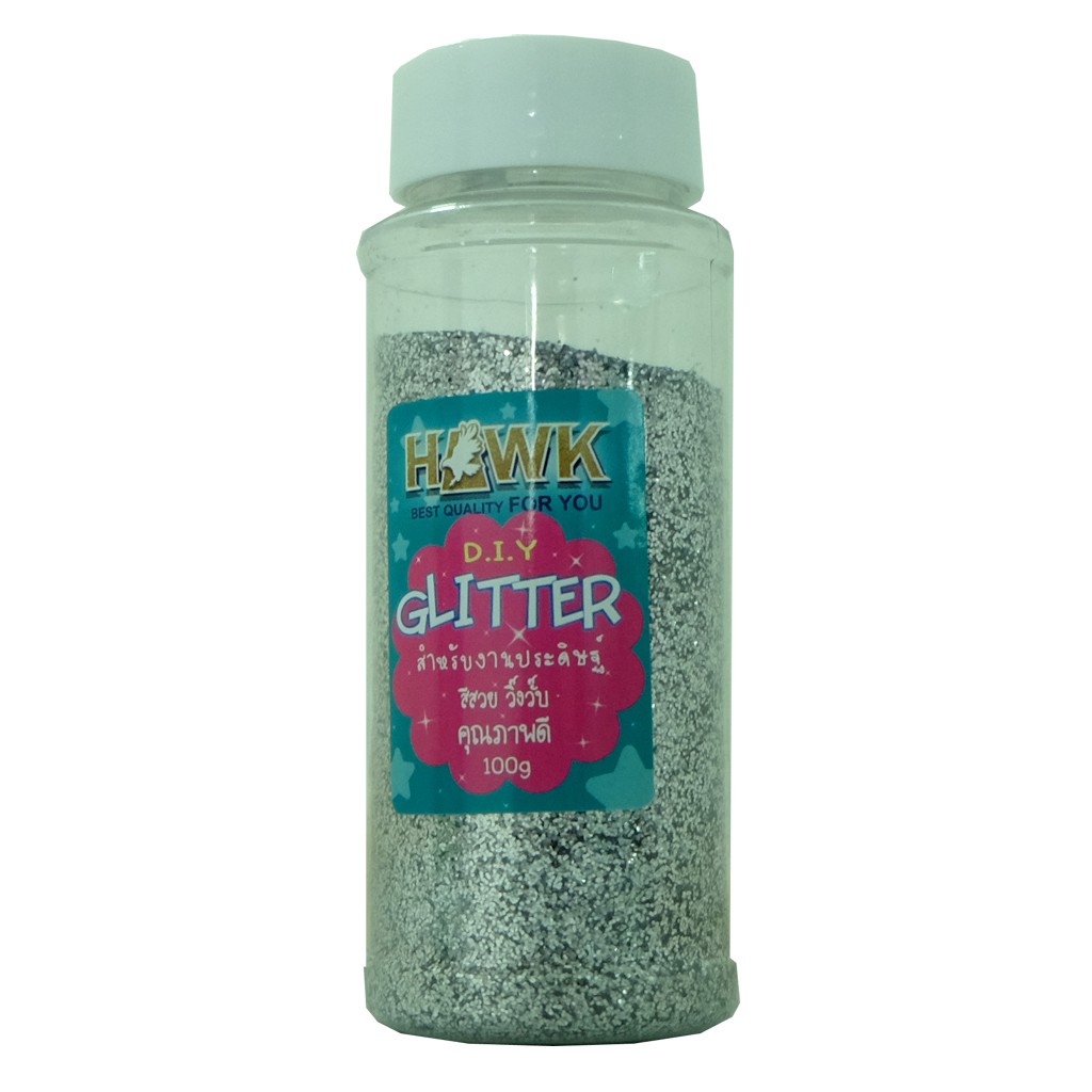ผงกากเพชรขนาด 100g. HAWK Glitter