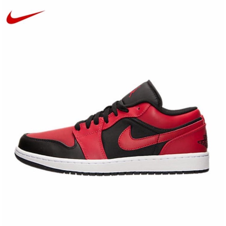 NIKE Air Jordan 1 Retro Low Black Gym Black Red ของแท้ 100% แนะนำ