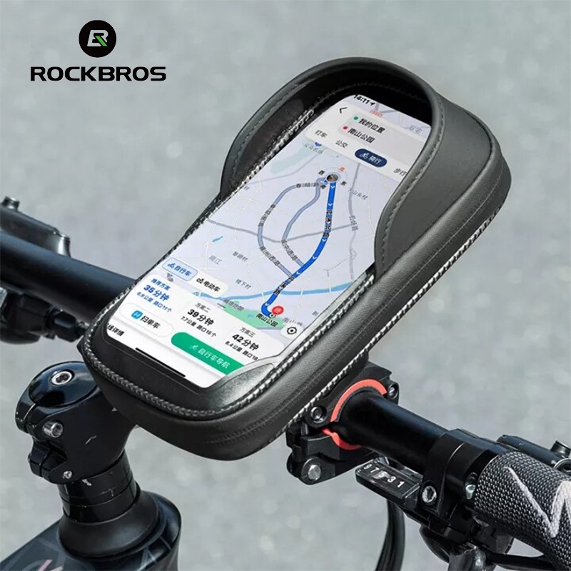 ROCKBROS กระเป๋าจักรยาน 6.2 นิ้ว 360° กระเป๋าใส่โทรศัพท์ หน้าจอสัมผัส หมุนได้ ปรับได้ อุปกรณ์เสริม สําหรับรถจักรยานยนต์