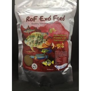 ขายอาหารปลา RoF Exo Feed แดง  ชนิดลอยน้ำ 500g.