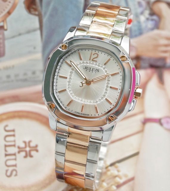 Julius นาฬิกาแฟชั่นเกาหลีของแท้ 💯% ประกันศูนย์ไทย นาฬิกาข้อมือผู้หญิง สายสแตนเลส รุ่น Ja-931