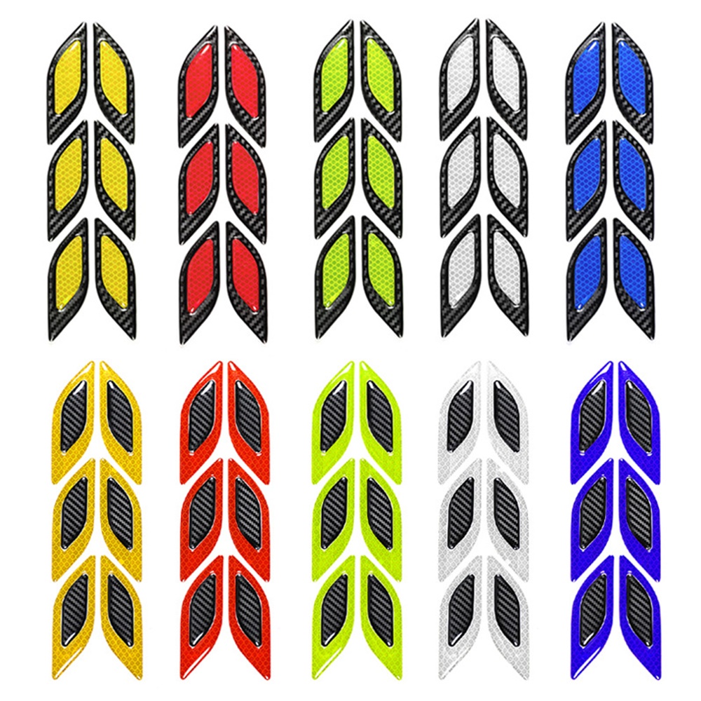 6 ชิ้น / เซต 3D แต่งรถ แถบกันชน คาร์บอนไฟเบอร์ สะท้อนแสง สติกเกอร์สะท้อนแสง อุปกรณ์เสริมในรถยนต์