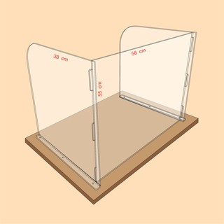 ฉากกั้นโต๊ะ Table Shield ชุดอะคริลิค เทเบิ้ลชิลด์ ขนาด 38x58x55cm