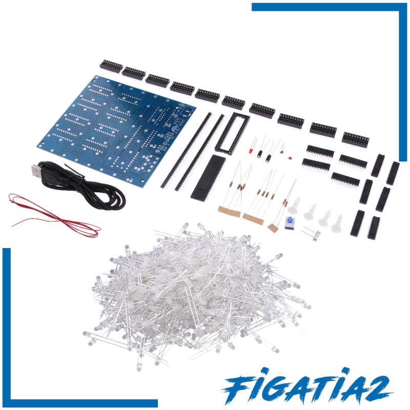 [FIGATIA2] บอร์ดบัดกรีไฟฟ้า LED 3D 8x8x8 DIY