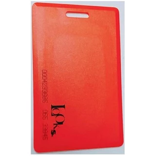 บัตรคีย์การ์ด ชนิดหนา 1.8mm มีรู RFID Card 1.8mm 125 KHz จำนวน 1 ใบ (Read Only) สีขาว, แดง