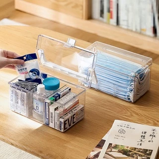 Dear Home กล่องเก็บหน้ากาก กล่องเก็บยาแบบพกพา ที่เก็บแมสแบบพกพา กล่องใส่ของหิ้วได้