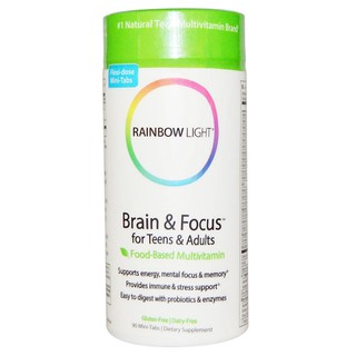 Rainbow Light, Brain &amp; Focus for Teens &amp; Adults, Food-Based Multivitamin