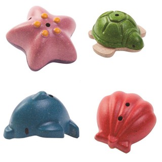 PlanToys 5658 Sea Life Bath Set ชุดของเล่นไม้สัตว์น้ำทะเล ของเล่นในน้ำ ของเล่นสำหรับเด็ก 6 เดือน