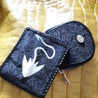 stingray wallet+stingray pocket cion  pack 2 pcs  กระเป๋าสตางค์ปลากระเบน