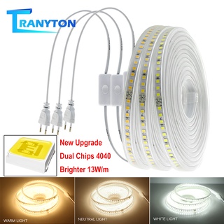 แถบไฟ LED AC220V 4040 120 ดวง ม. 1 ม. 2 ม. 5 ม. 8 ม. ความสว่างสูง กันน้ํา สีขาวอบอุ่น สีขาว สําหรับตกแต่งในร่ม กลางแจ้ง