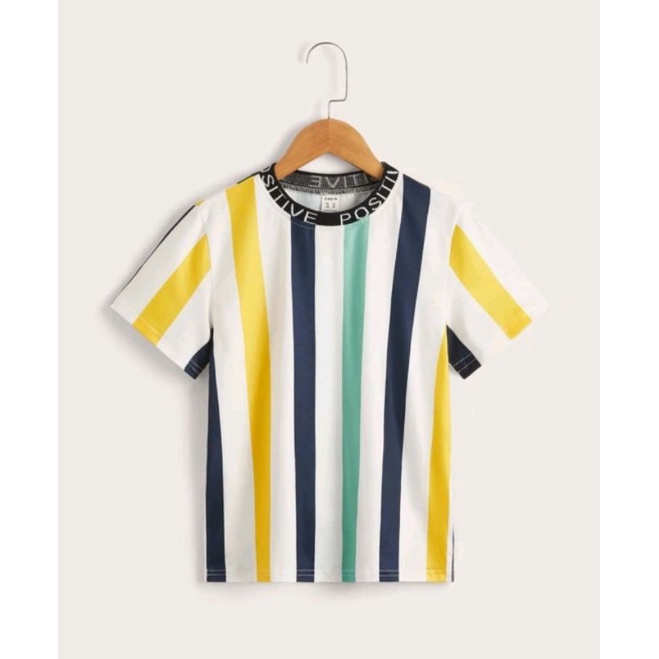 SHEIN เสื้อยืดเด็กชายคอกลม Baju เด็ก ๆ Shein Kids